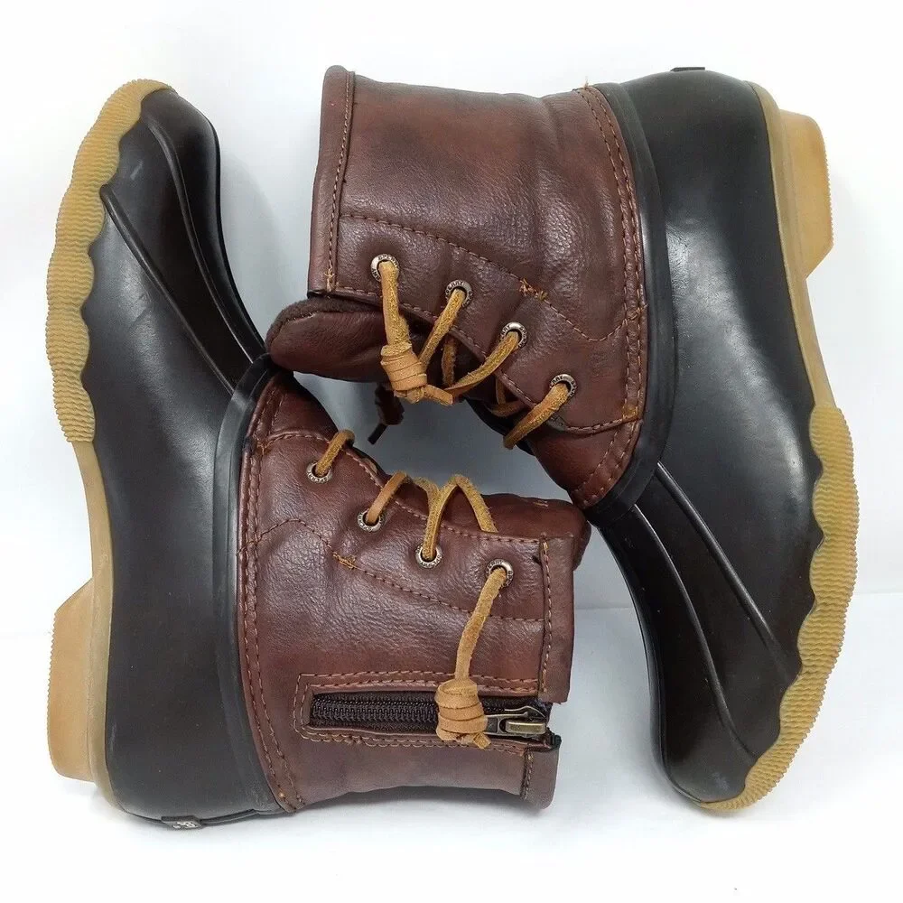 Sperry Top Sider Saltwater Girls Size 5 Waterproof Rubber Rain Ankle Duck Boots - Picture 6 of 8
